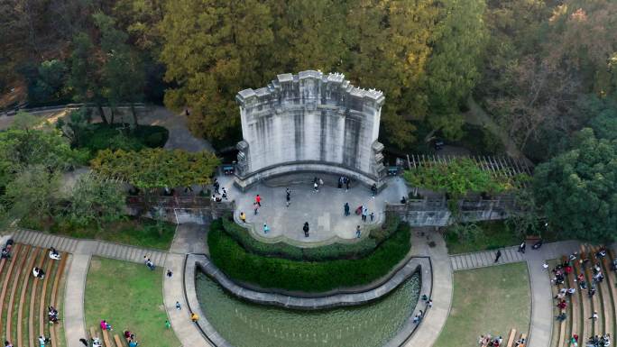 南京市钟山风景名胜区南京音乐台秋景航拍