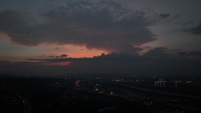 宝鸡陈仓区夜景城市夜景航拍宝鸡宣传片素材