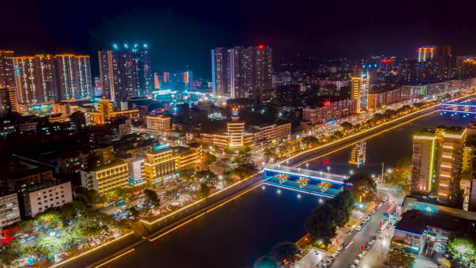 4K南雄夜景航拍延时宣传大气