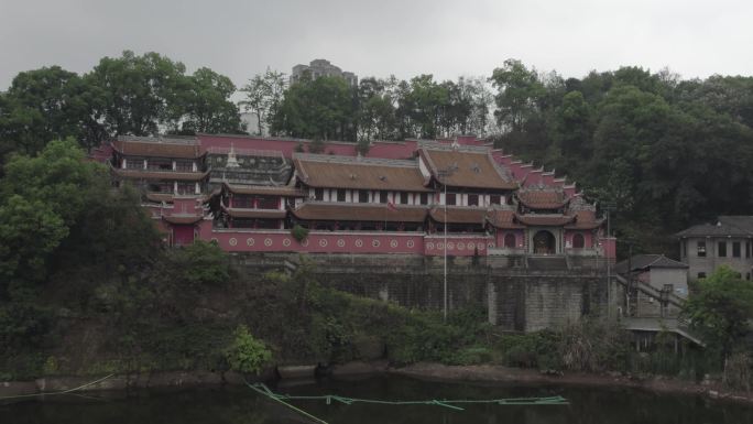 自贡航拍法藏寺4K60帧