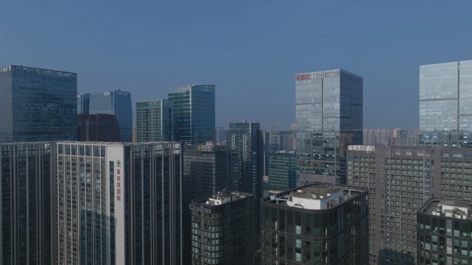 城市建筑 航拍城市高楼 大气城市空镜