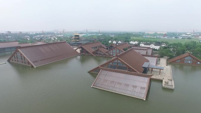 航拍广富林遗址视频素材