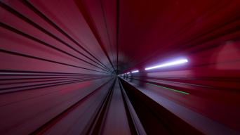 4K隧道地铁行驶流光第一视角4视频素材