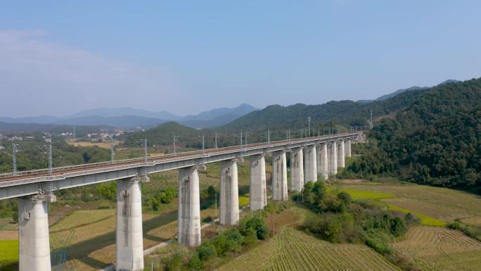 4K航拍江西上饶中国首座骑跨式高铁枢纽