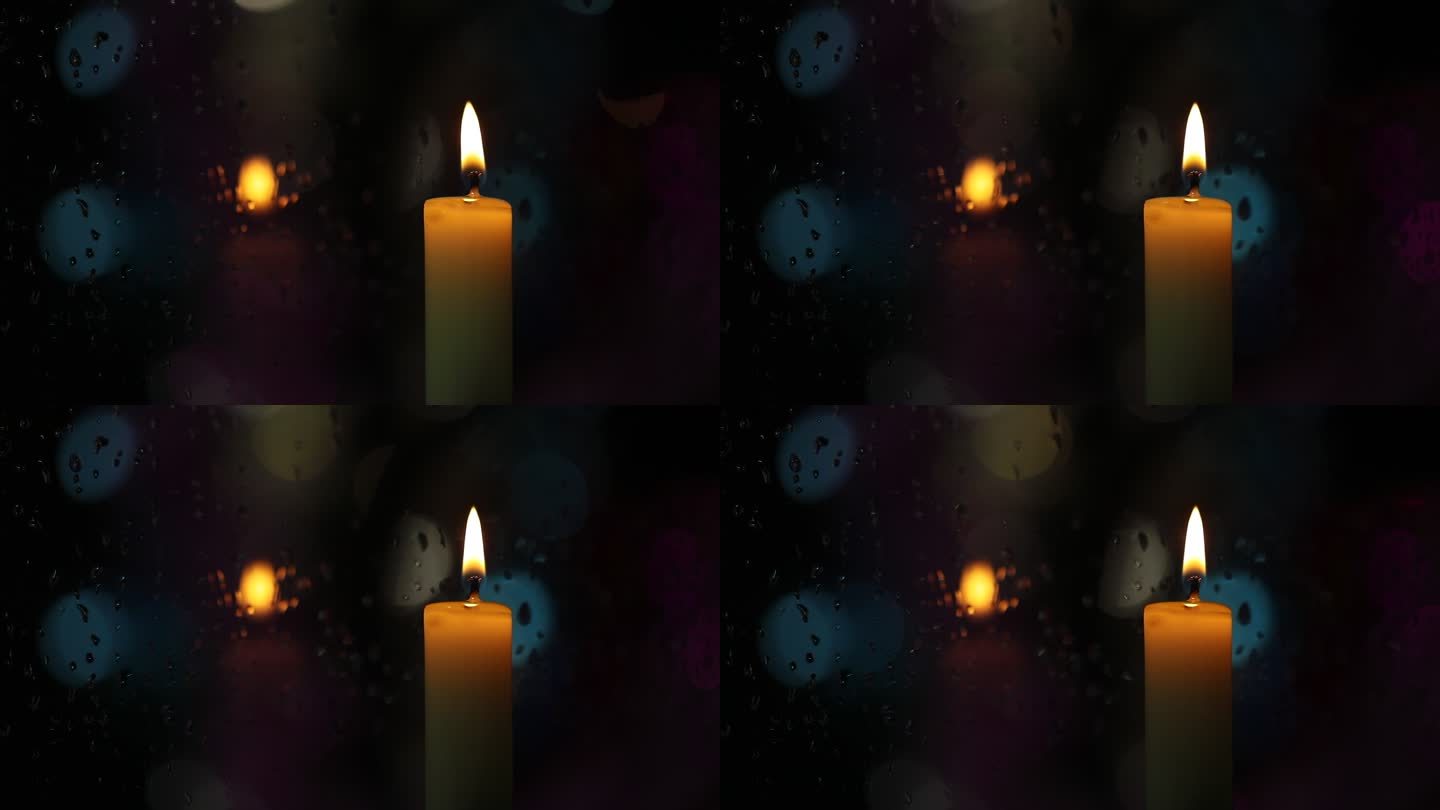 停电的雨夜燃烧的蜡烛