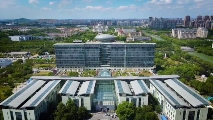 航拍松江新城：上海市第一人民医院（南院）