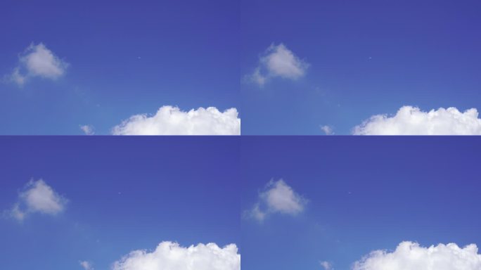 飞机飞过蓝天白云天空天上飞机
