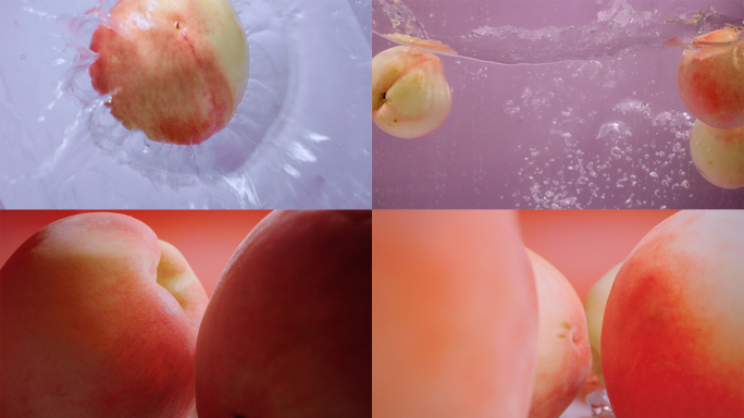 水蜜桃桃子特写鲜美果肉新鲜食材水果配方