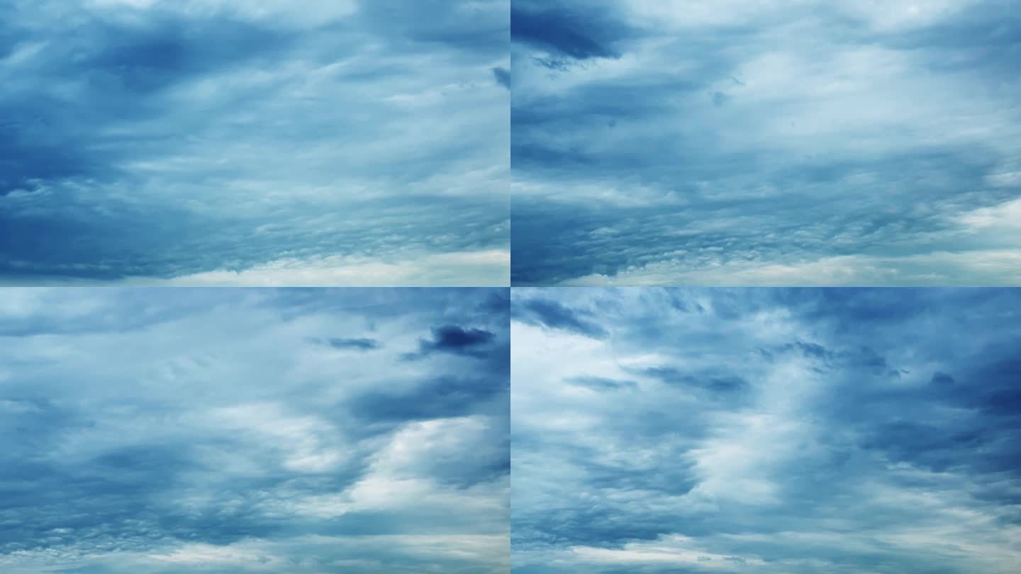 【HD天空】阴云飘散梦幻迷雾蓝色水墨云动
