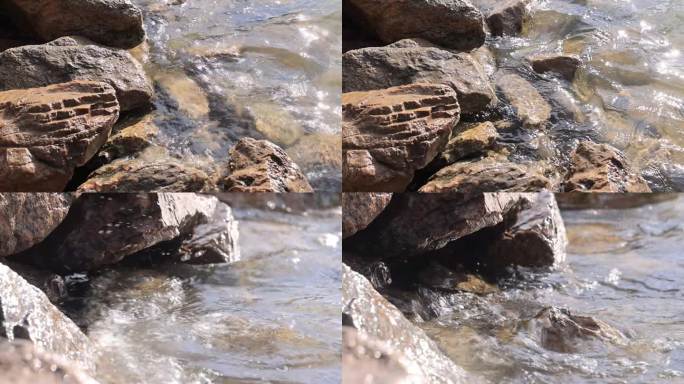 河水冲刷岩石