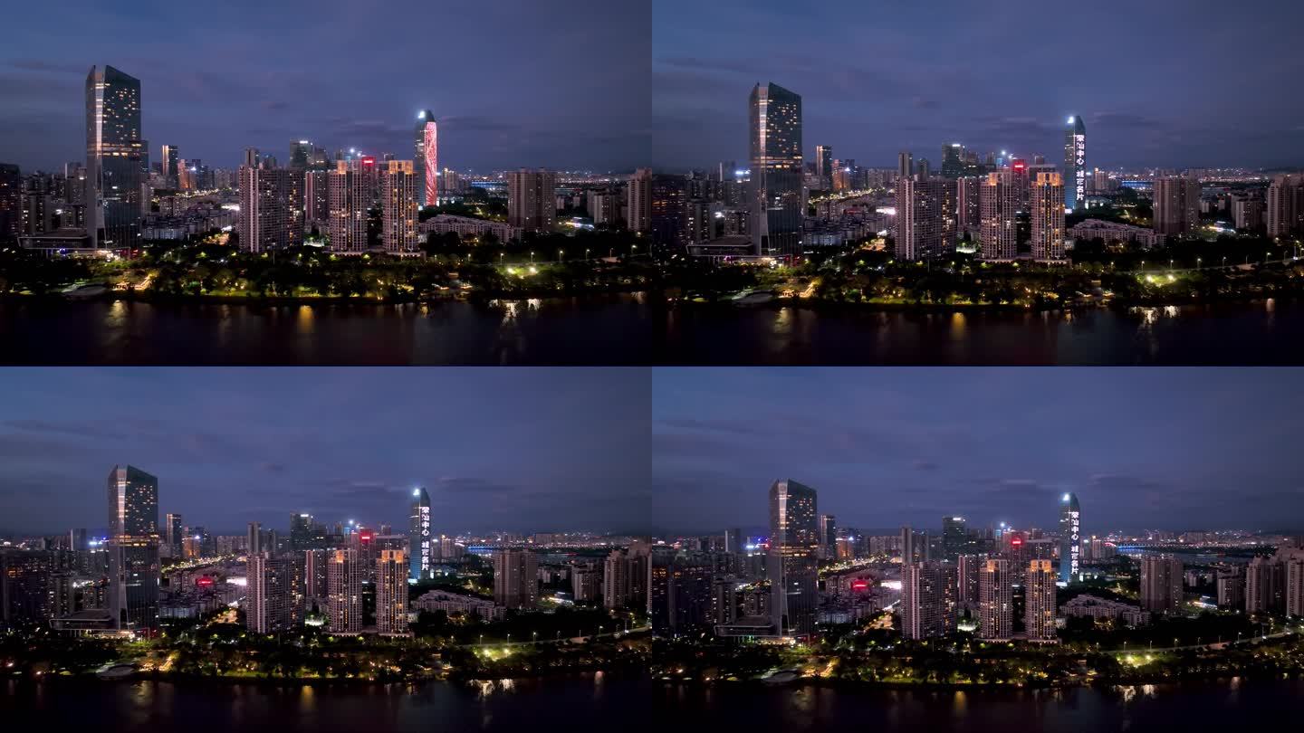 【4K】航拍惠州惠城区江北CBD夜景大景