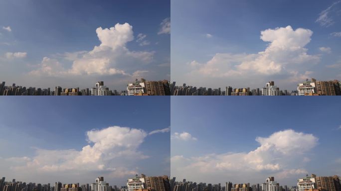 重庆城市白云翻滚