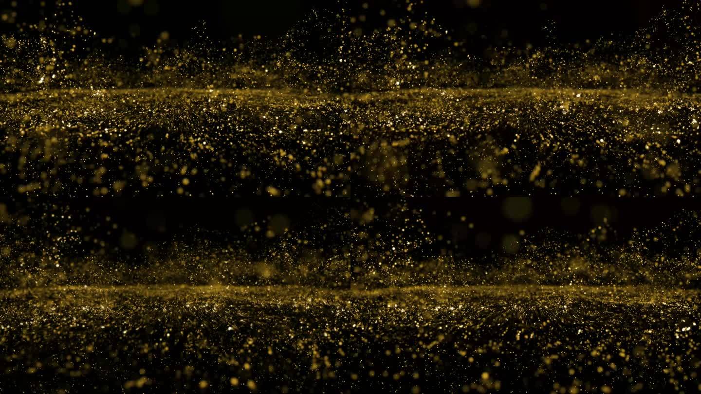 商务大气金色粒子海洋视频素材无缝循环