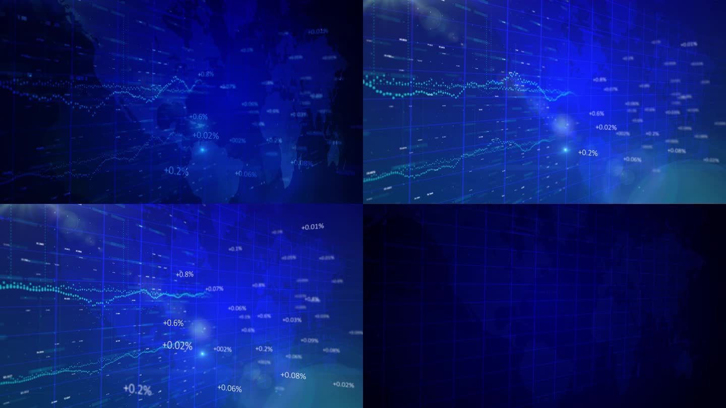 世界地图上的股票金融交易背景视频