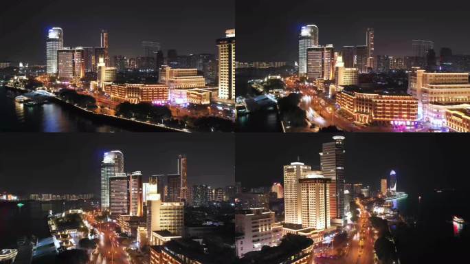 航拍厦门鹭江道延时