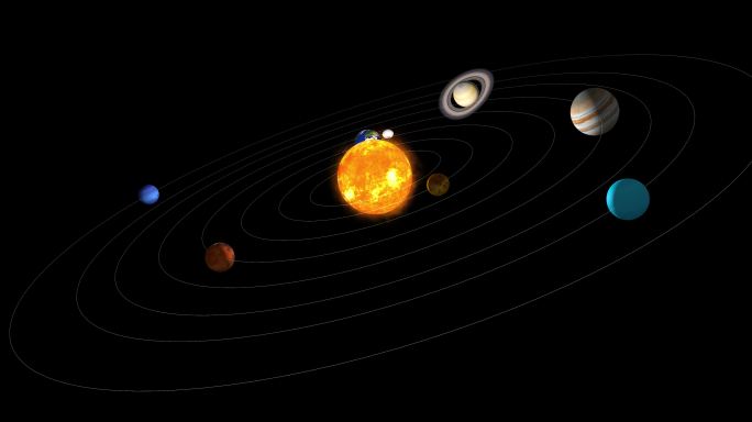 4K太阳系无背景带通道无限循环