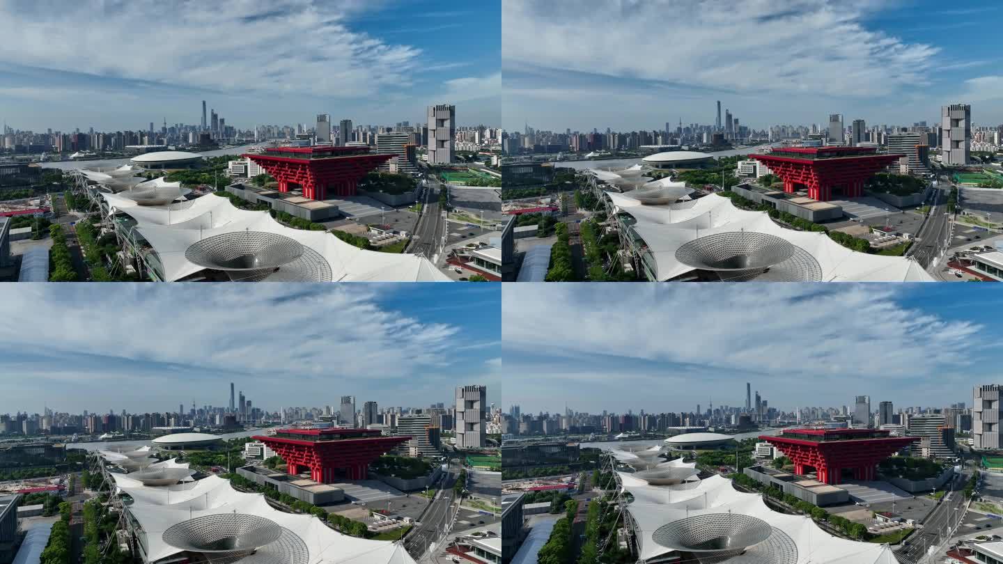 上海世博园中华艺术宫中国馆世博会最新航拍