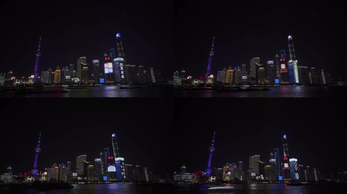 上海外滩城市夜景大范围延时摄影