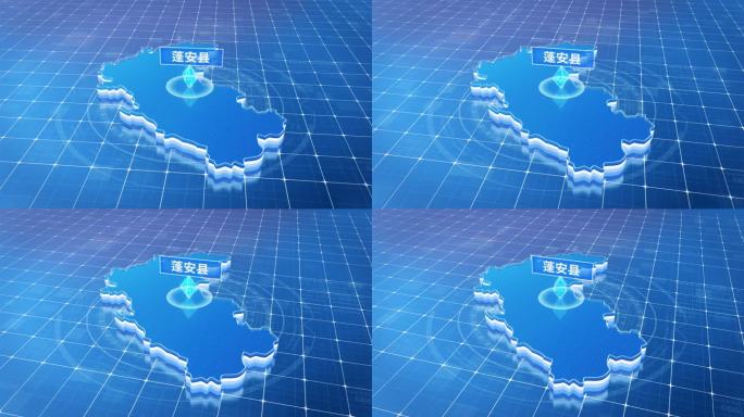 蓬安县蓝色科技感定位立体地图