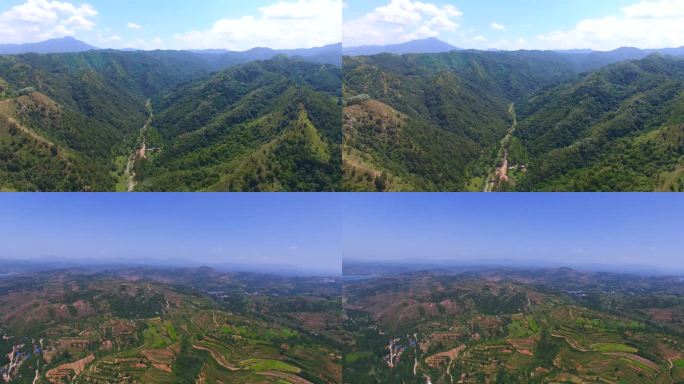 洛宁大山航拍4k 山脉 深山 大山 丛林