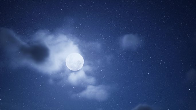 夜色天空月亮动画