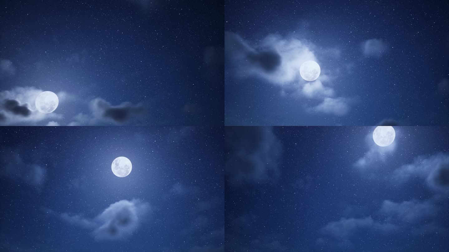 夜色天空月亮动画