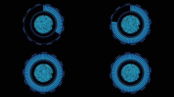 4K高科技指纹启动按钮通道视频蓝色