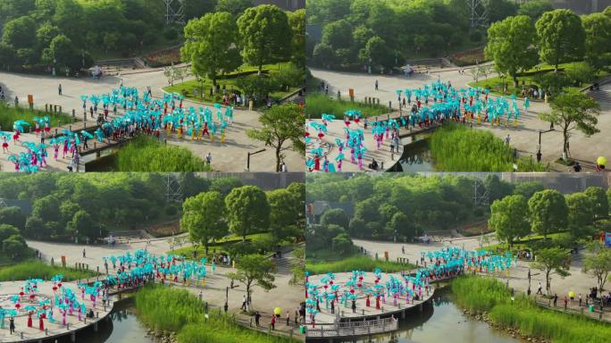 浙江义乌大型歌舞红船向未来表演4K航拍