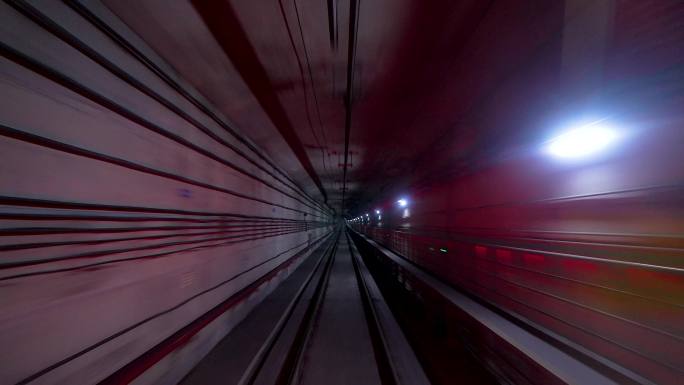 4K隧道地铁行驶流光地铁时空隧道3