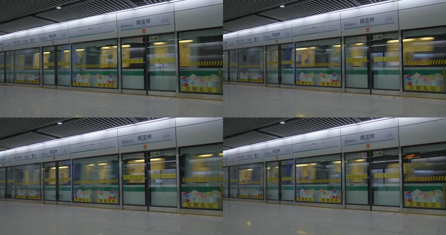 上海12号线地铁列车进站驶出8K实拍