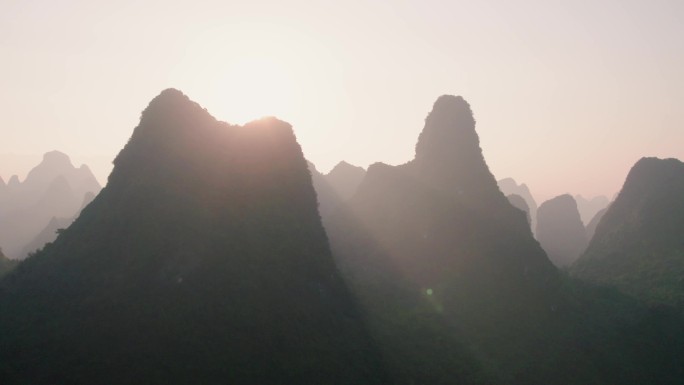 广西桂林阳朔下龙桂林山水航拍