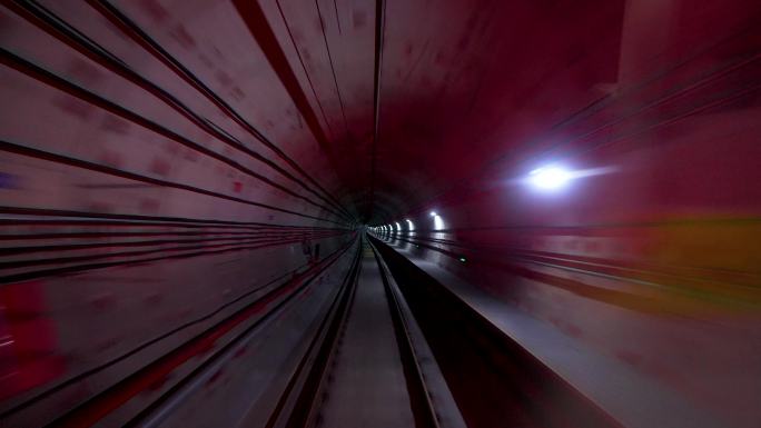4K隧道地铁行驶流光地铁时空隧道2