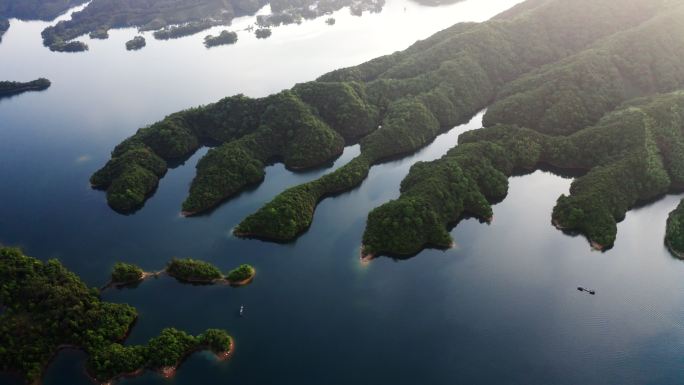 安徽省黄山太平湖景区航拍风光