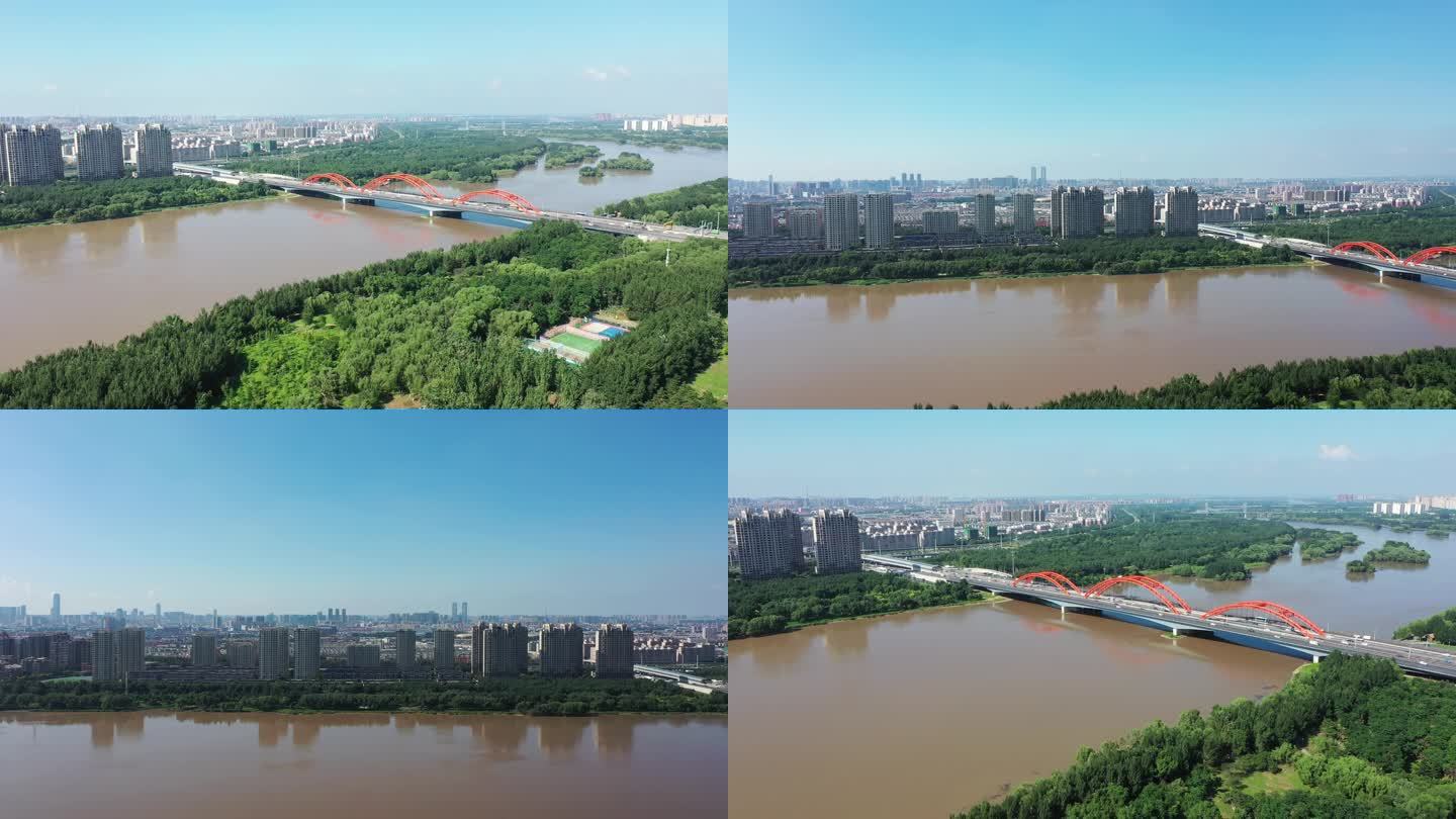 中国辽宁沈阳长青桥附近航拍4K