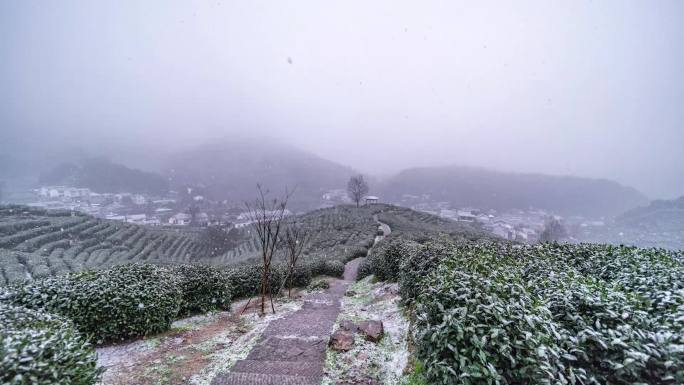 杭州十里琅珰雪景延时摄影