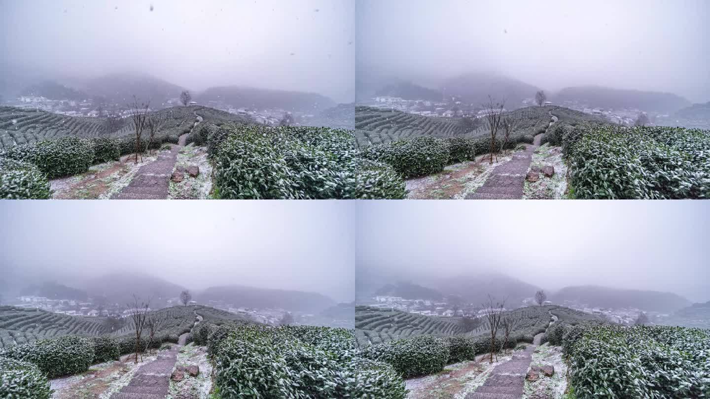 杭州十里琅珰雪景延时摄影