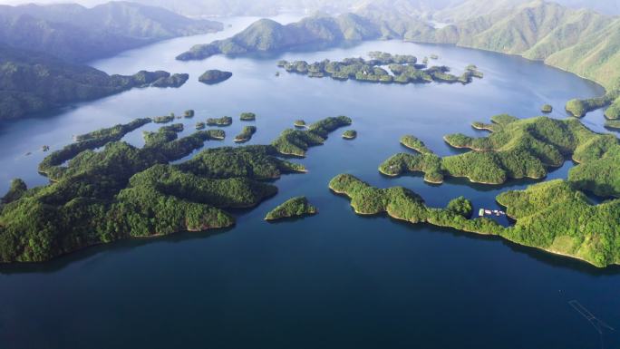 安徽省黄山太平湖景区航拍风光