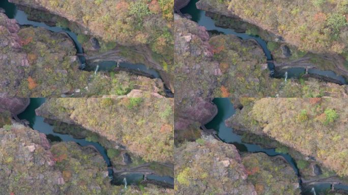 航拍云台山红石峡