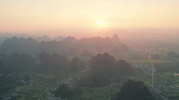 广西桂林阳朔桂林山水航拍