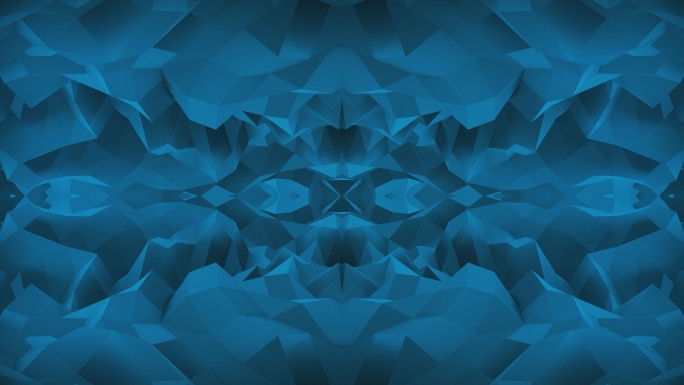 【4K时尚背景】湖蓝分形镜像抽象几何图形