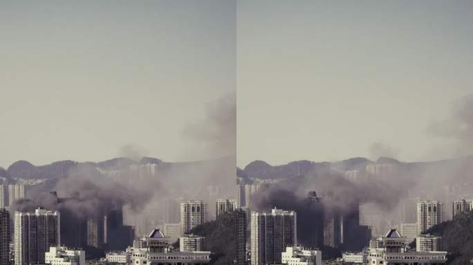 高清竖屏实拍 城市高楼起火 火灾视频素材