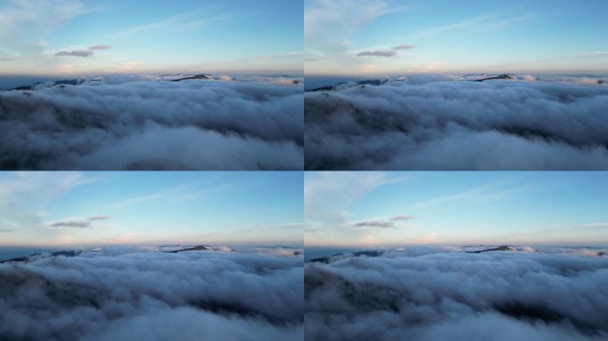 航拍清晨云海日出湖北神农架