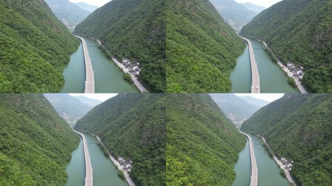 航拍中国最美水上公路湖北新山 (2)