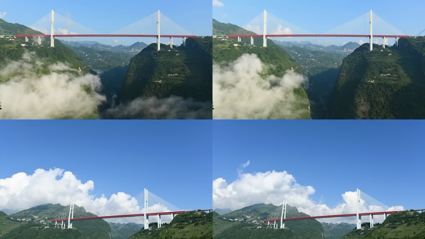 三段北盘江大桥延时摄影素材