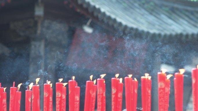 浙江诸暨西施故里祭祀祭品蜡烛焚香西施神女