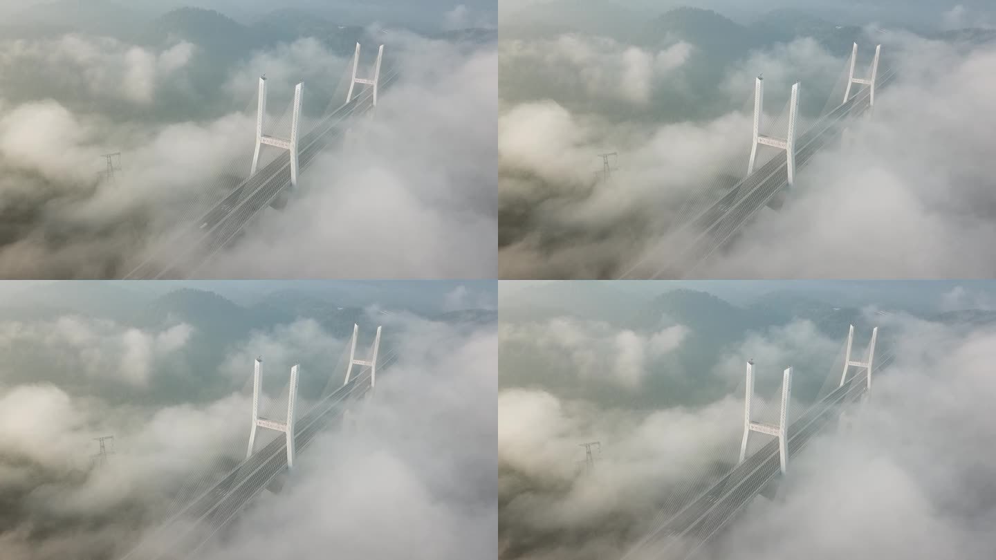 航拍楠木渡乌江大桥梁气势磅礴自然风光视频
