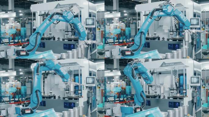 4K工厂智能化生产科技机械臂