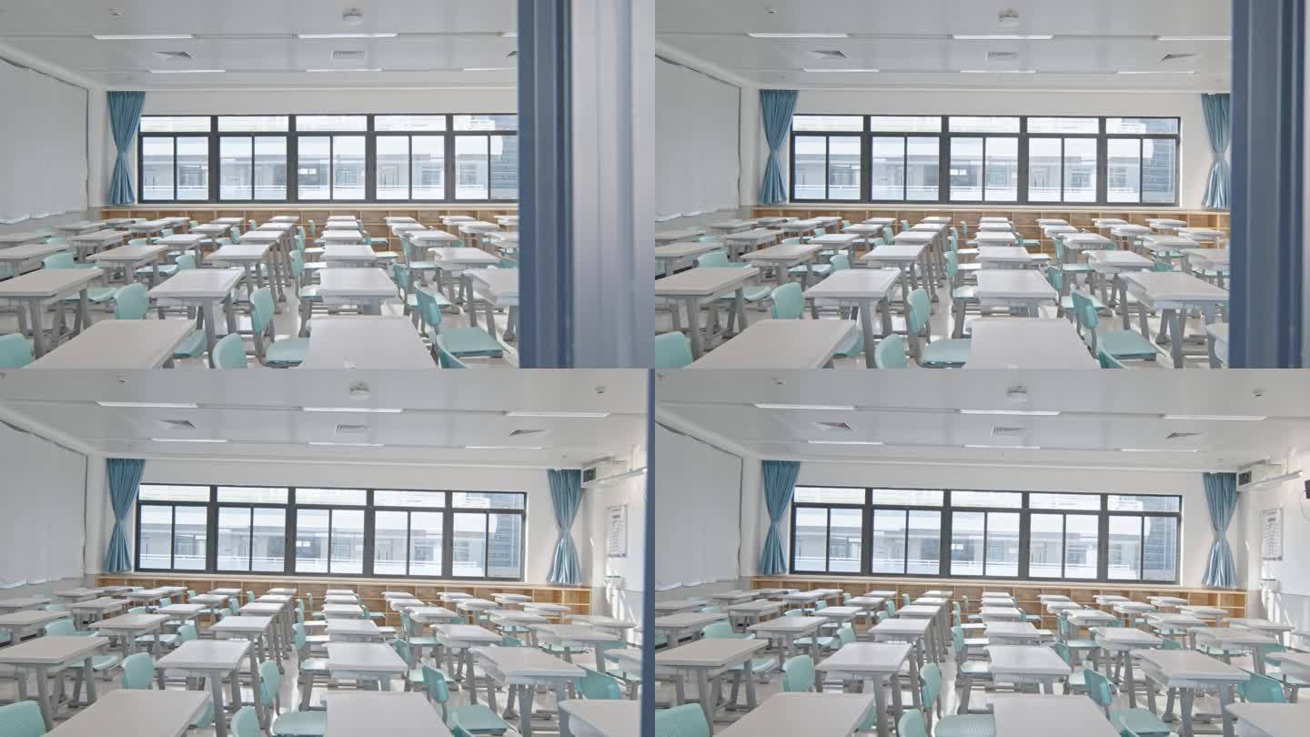 4K正版-干净整洁的学校教室空镜01