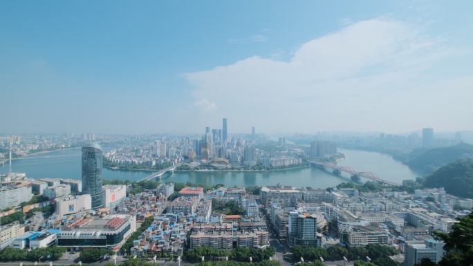 广西柳州全景马鞍山风景城市风光