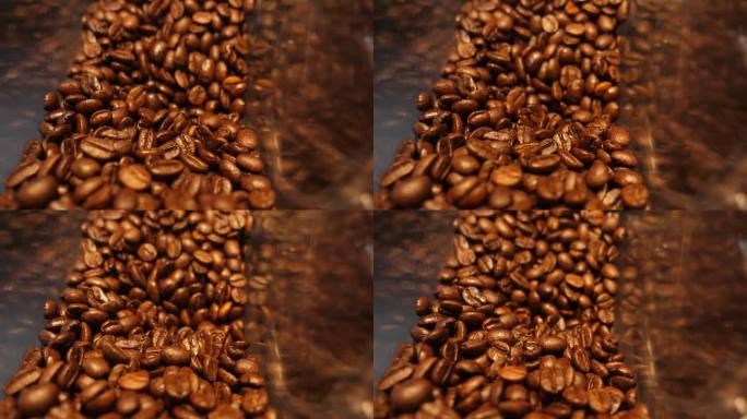 咖啡机内咖啡豆研磨